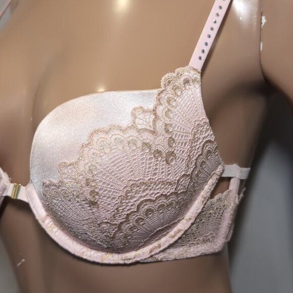 La Senza Beyond Sexy Push Up Metallic Lace Caged Convertible Underwire 34C - Picture 3 of 16